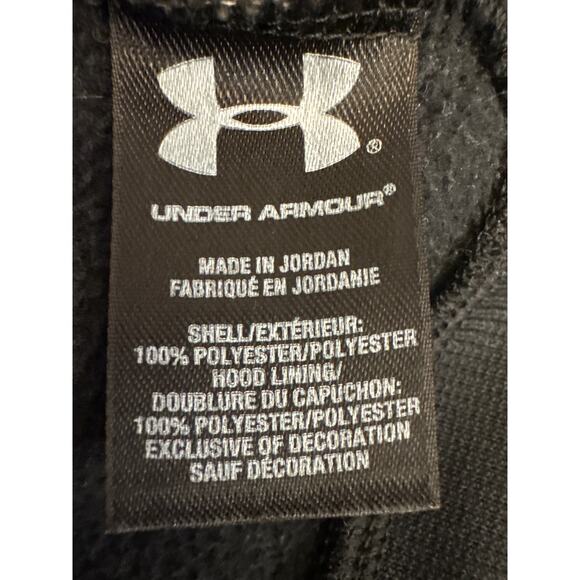 Under Armour Women’s Small UA Storm Black Hoodie Pink‎ Logo Pullover Sweatshirt - Picture 5 of 5